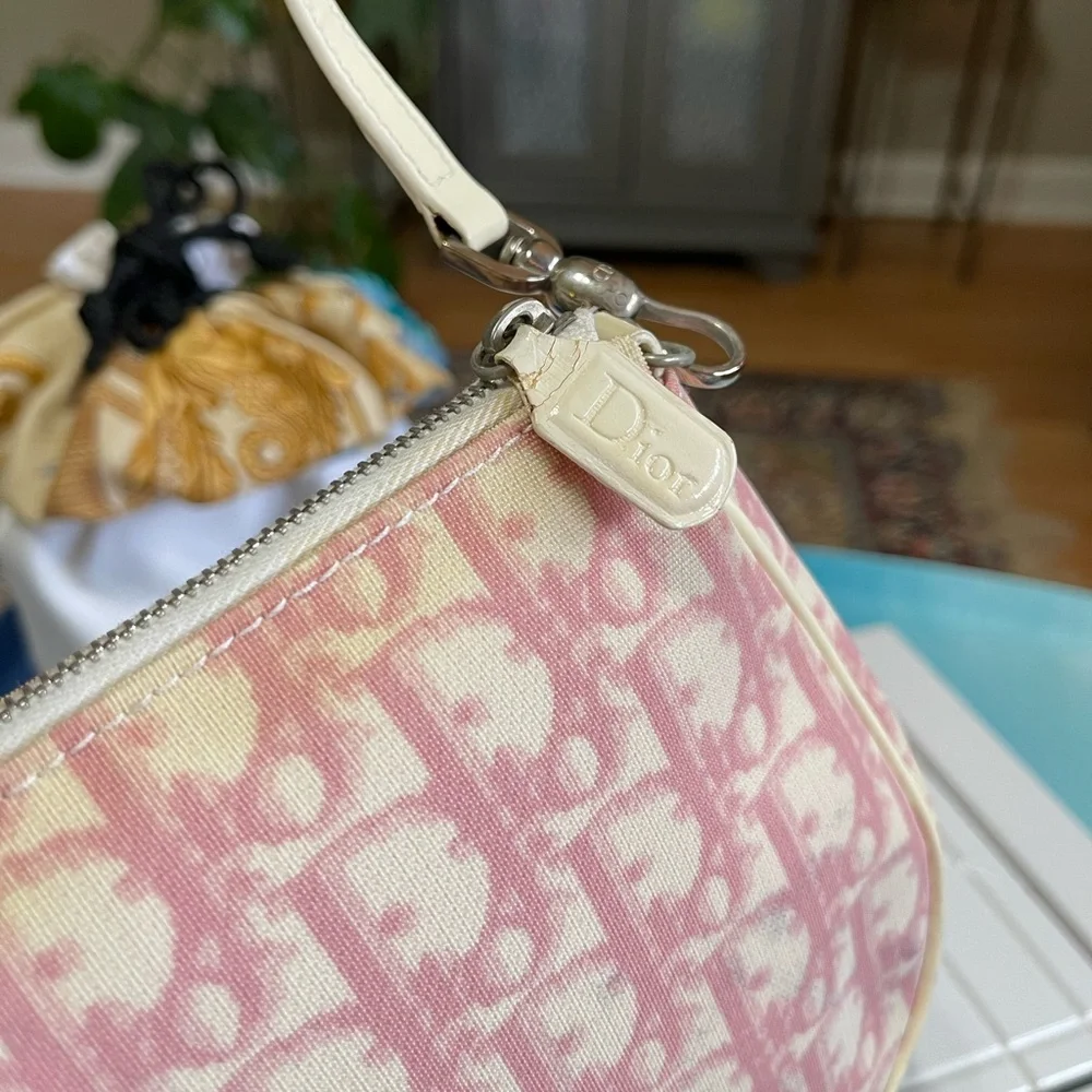 Dior Pink Oblique Logo Mini Canvas Saddle Bag - Picture 4 of 17